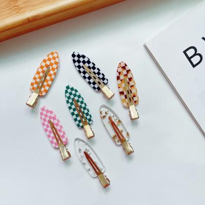 China Hot Selling Insti Women Hair Clip RARA 6cm Stats Fashion Hair Accessories Women Custom Checker Girls Creaseless Hair Clip for sale