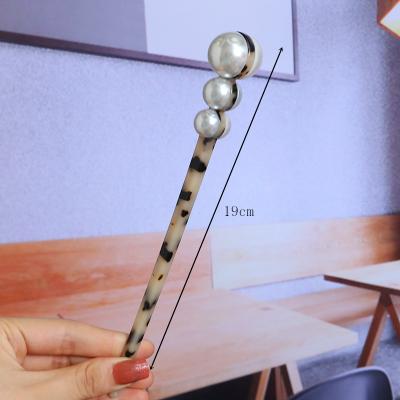 China Wholesale Women's Hair Stick RARA 19CM Statistical Institute Hair Accessories Turtle Hair Barrette Clips Classic Elegant Pearl Acetate Hair Stick for sale