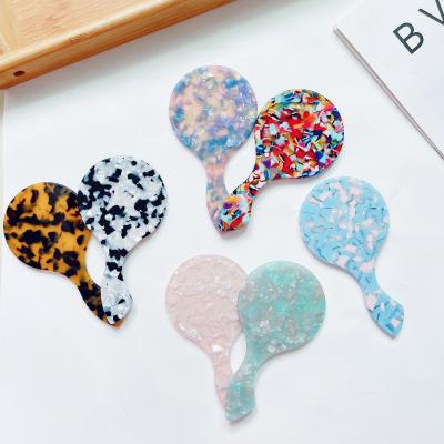 China Stats Plaid Fashionalble Mini Pocket Mirror With Handle Custom Made Mirror RARA 2021 Hot Sale Color Acetate Mirror for sale