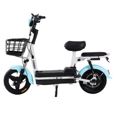 China Electric Adult Bike 2022 Two Wheels Electric Bicycle 48V 350W Lead Acid Battery High Carbon Steel Ebike Model Electric Bicycle US $125 for sale