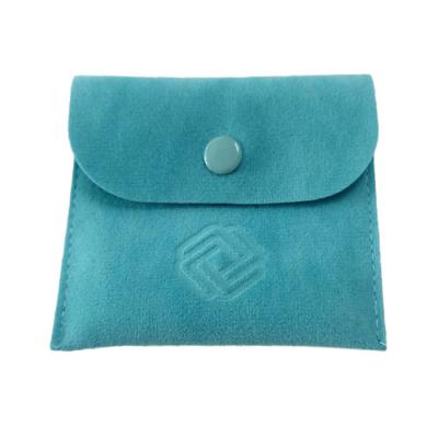 China Recycled Materials Wholesale Mini Velvet Round Gift Jewelry Pouch Packaging With Button Closure for sale