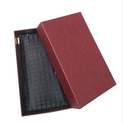 China Recyclable Custom Luxury Logo Single Drawer Packaging Men Wallet Purse Gift Box for sale