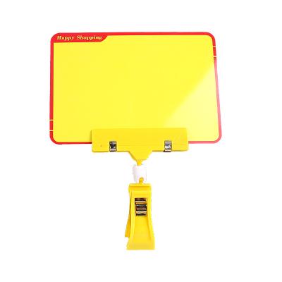 China Supermaerket display multiple options yellow erasable panel display fruit and vegetable shop display prices PVC A5 advertising board clip for sale