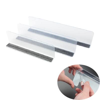 China Eco-friendly Grocery Store Shelf Partition Shelf PVC Partition Shelf Supermarket Commodity Divider L-Type Plate for sale