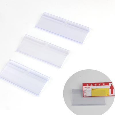 China Freezer retail transparent price tag card slot PVC commodity display shelves supermarket application card plastic cover for sale