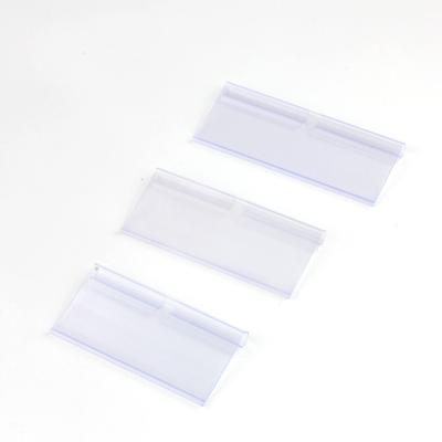 China Plastic Retail Freezer Shelf Display Freezer Shelf Retail Price Tag App Label Cover Commodity Display Hanging Transparent Label Cover for sale