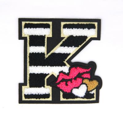 China Sustainable New Brand Sew On Embroidery Letter Patches For Apparel for sale