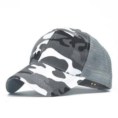 China Cadet Men Outdoor Camouflage Washed Cotton Flat Surface Military Hat for sale