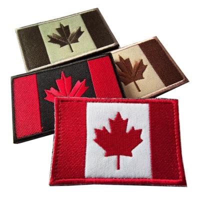 China Custom Canadian 3D Maple Flag Embroidery Patch for sale