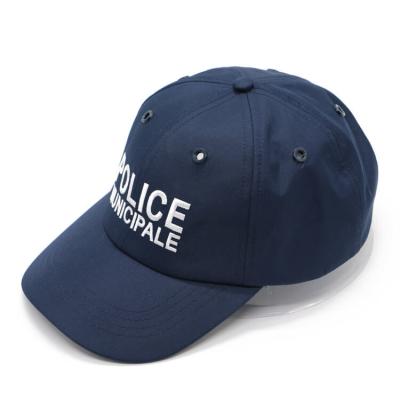 China Wholesale Custom Made Eco-Friendly Polyester Navy Blue 6 Panel Embroidered 100% French Military Police Baseball Cap for sale