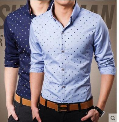 China Anti-pilling printing business and leisure long-sleeved shirt for sale