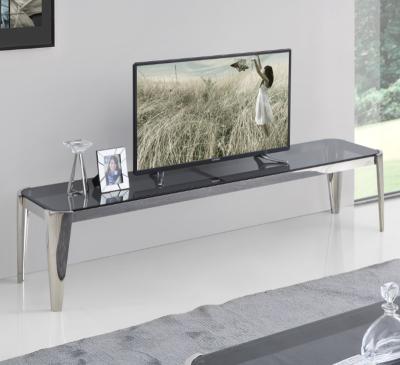 China TV Stand Stainless Steel Tempered Glass TV Stand Various Color Home Living Furniture for sale