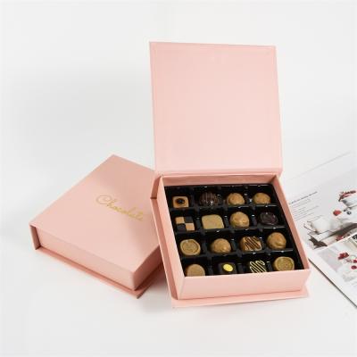 China Recycled Materials Ready To Ship Wholesale Pink Gold Magnetic Chocolate Package Paper Boxes for sale