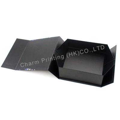 China Custom Luxury Magnet Reused Logo Square Folding Magnetic Closure Flip Top Gift Box Collapsible Materials for sale