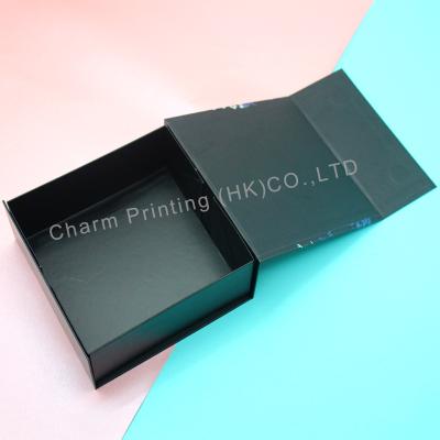 China Materials Manufacturer Supplier Custom Package Cardboard Folding Recycled Paper Biodegradable Black Box for sale