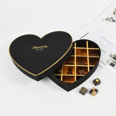 China Hot Sale Recycled Biodegradable Materials Lid And Base Box With Ribbon Valentine Day Chocolate Boxes for sale