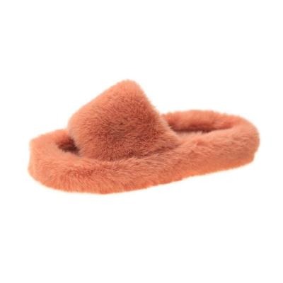 China Wholesale Fashion Trend Lambskin Ball Slips Madame Real Fox Raccoon For Women 2020 Toe Woman Fur Slippers Faux Closed for sale