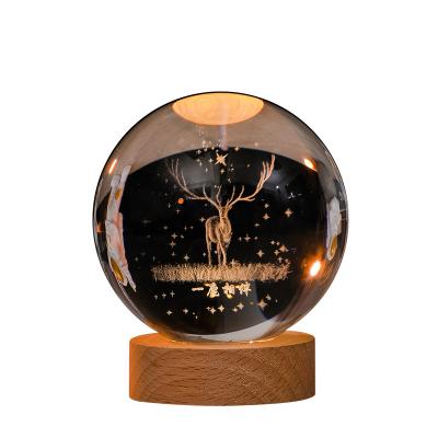 China Home Decoration Handicrafts Best selling luminous crystal ball home tabletop decoration bedroom night light decoration for sale