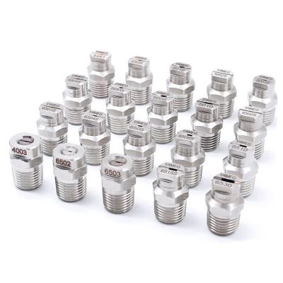 China Best Price Stainless Steel High Flow Various Hardness Flat Fan Spray Nozzle For Clean for sale