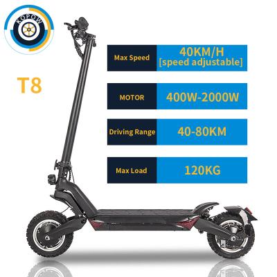 China EU Wholesale Unisex Wholesale T8 Motor Adult 2 Single Wheels Foldable Electric Scooter for sale