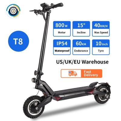 China Off-road scooter 45km/h electric 800W l unisex 48v battery single motor T8 electric scooter adult fast for sale