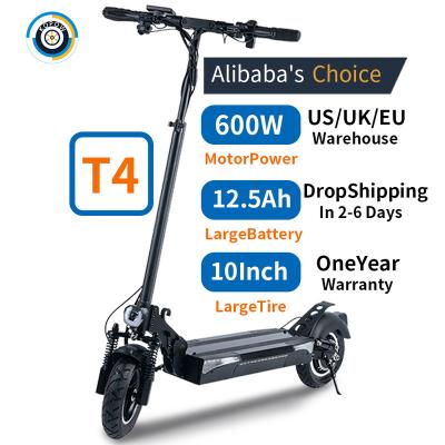 China Max Wheel T4 Off Road Unisex Electric Scooter Spain Warehouse Drop Shipping 10 Inch Tire 600w 12.5ah Tubeless Adult Foldable Scooters for sale