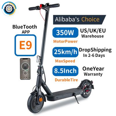 China Max Wheel E9 Unisex Fast Lightweight Electric Scooters Spain Warehouse Actions 8.5 Inch Honeycomn Tire 350w 7.5ah Battery E Foldable Scooters for sale