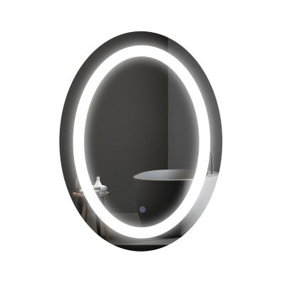 China ZG Smart Touch Screen Anti-fog Modern Designed Mirror Bathroom Oval Modern Led Mirror With Light For Hotel for sale