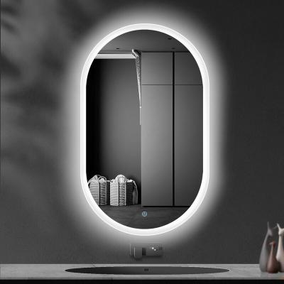 China ZG Modern Bathroom Vanity Mirror Frameless Modern Oval Led Lighted Modern Bathroom for sale