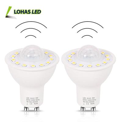 China Automotive PIR Motion Sensor LOHAS LED PIR Motion Sensor Spotlight 5W GU10 LED On /Off Motion Sensor Bulb for sale