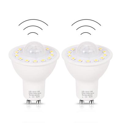 China Modern LOHAS 5W GU10 PIR Motion Sensor Led Light Bulb 6000K 3000K LED Sensor Spotlight For Garage Hallway for sale