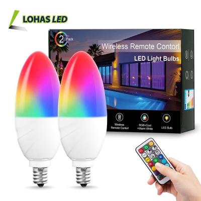 China Remote Control Within Cheapest 5m 5W E12 E14 Candelabra Color Changing Remote Control Bulb RGBW Light Bulbs for sale