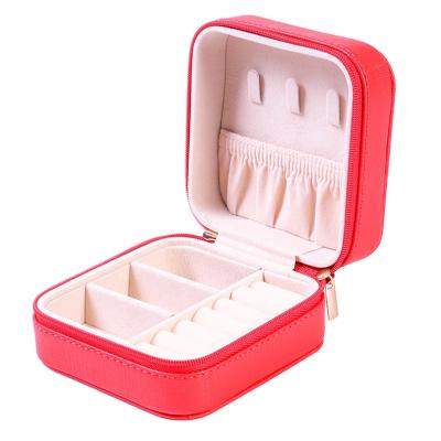 China Custom Luxury Leather Velvet Storage Travel Wooden Packaging Zipper Cardboard Organizer Gift Jewelry Boxes for sale