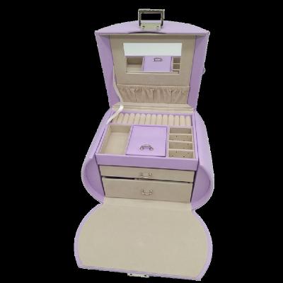 China Faux Custom Suede Led Light Portable Travel Mini Wooden Small Packaging Insert Organizer Pu Leather Jewellery Box zu verkaufen