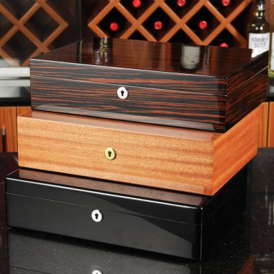 China Solid Piano Finish Cedar Cigar Humidor 30 Spanish Account Mahogany CIGARISM Solid for sale