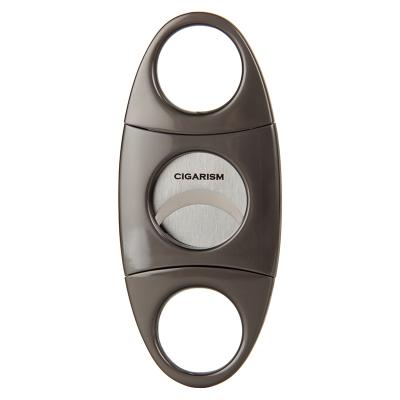 China CIGARISM Casual Round Handles Straight-Cut Zinc Alloy Cigar Cutter for sale