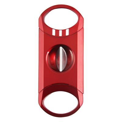 China CIGARISM Casual Luster Spraying Zinc Alloy Deep V-Cut Cigar V Cutter for sale