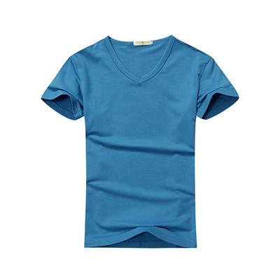 China Anti-wrinkle China Factory Summer Men Short Sleeve V Neck Cheap 100% COTTON T-Shirt for sale