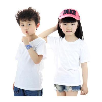 China High Quality Print T-shirts Plain Wholesale Cotton Anti-Shrink For Kids Children Blank Plain T-shirt for sale