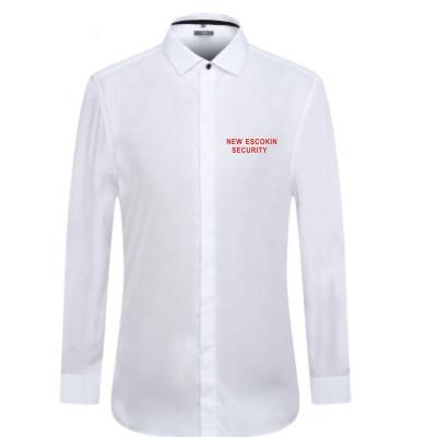 China Custom Made High Quality Embroidery Long Sleeve Logo Anti-pilling Color White Dress Shirts For Men for sale