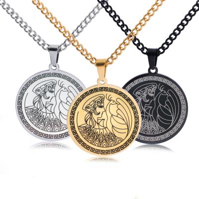 China Vintage Religious Gold Stainless Steel Jewelry Silver Queen Of The Ancient Greek Gods Statement Necklace for sale