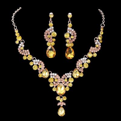 China 2022 Fashion Rhinestone Romantic Christmas Wedding Jewelry Set For Women for sale