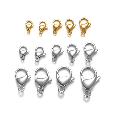 China 20Pcs/lot Stainless Steel Gold Plated Lobster Clasp Jump Rings For Bracelet Necklace DIY Chains Jewelry Making Findings Deliveries for sale