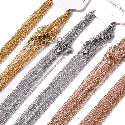 China Custom Stainless Steel Necklace Chain 18K Gold Chains For Necklace Bracelet Making for sale