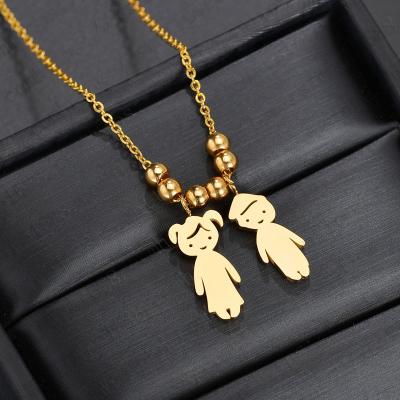 China Kids Jewelry Stainless Steel Boy Girl Necklace Pendants CLASSIC Personalized Custom Name Cartoon Character Necklaces for sale