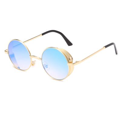 China 2021 Retro Fashion Sunglasses Lenses Four Color Choices Driving Frame Sunglasses Round for sale