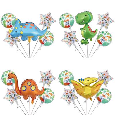 China Gift Toy Cute dinosaur pterosaur animal foil balloons 5pcs set jungle theme birthday party dinosaurio globos child toy for sale