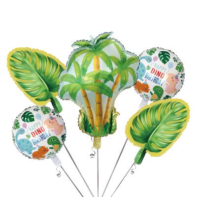 China Gift Toy New Arrival Cartoon Coconut Tree Sunflower Cloud Leaves Globos Birthday Party Decoration Kids Foil Balloons 5pcs/set Toys for sale