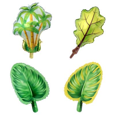 China From Toy Factory Gift Green Plant Turtle Leaf Palm Leaves Maple Leaf Helium Foil Balloon Directly For Summer Forest Party Decoration for sale