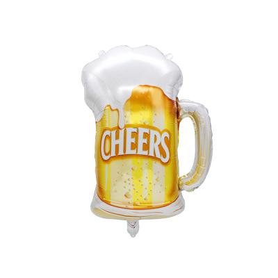 China Custom Gift Toy Beer Glass Shape Party Wholesale Decoration Helium Foil Balloons for sale